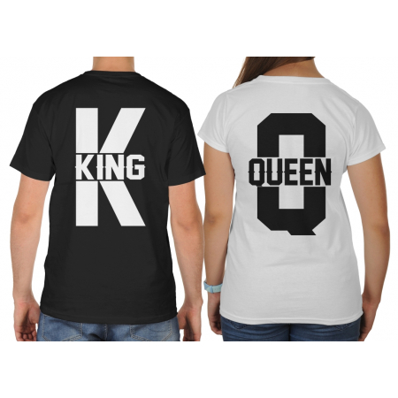 Koszulki dla par zakochanych komplet 2 szt King Queen KQ